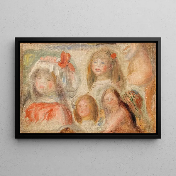 Study of Young Girls - Pierre-Auguste Renoir — framed artwork on a wall
