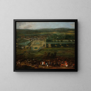 View of Fontainebleau Castle - Pierre-Denis Martin — framed artwork on a wall
