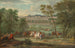 View of the Château Neuf de Saint-Germain-en-Laye with the start of the hunt - Pierre-Denis Martin — artwork view