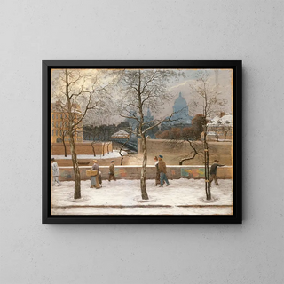 Les quais de la Seine devant la pointe occidentale de l'île Saint-Louis - Pierre-Ernest Prins — framed artwork on a wall