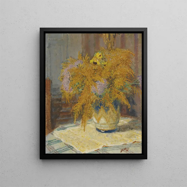 Bouquet de fleurs - Pierre-Eugène Montzin — framed artwork on a wall
