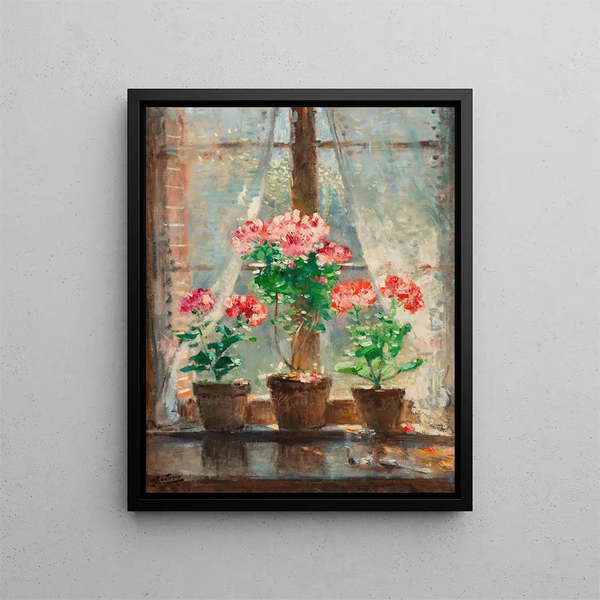 Geraniums - Pierre-Eugène Montzin — framed artwork on a wall