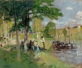 Péniches à Saint-Mammes - Pierre-Eugène Montzin — artwork view