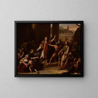 Saint Laurent painting led to martyrdom - Pierre-Félix Trézel — framed artwork on a wall