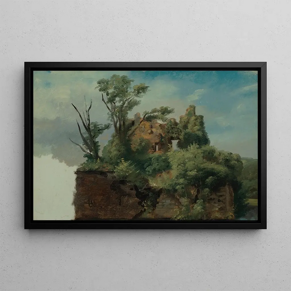 Landscape Painting with Ruins - Pierre-Henri de Valenciennes — framed artwork on a wall