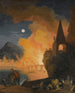 a Night landscape with fleeing characters from the fire of Alexandria - Pierre-Jacques Volaire — artwork view