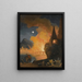 a Night landscape with fleeing characters from the fire of Alexandria - Pierre-Jacques Volaire — framed artwork on a wall
