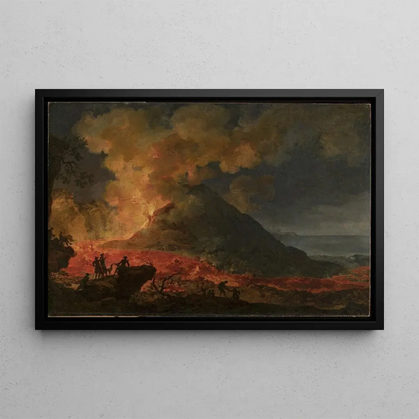 Eruption of Vesuvius - Pierre-Jacques Volaire — framed artwork on a wall