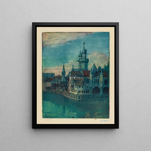 Le vieux Paris - Pierre-Marcel Roy — framed artwork on a wall
