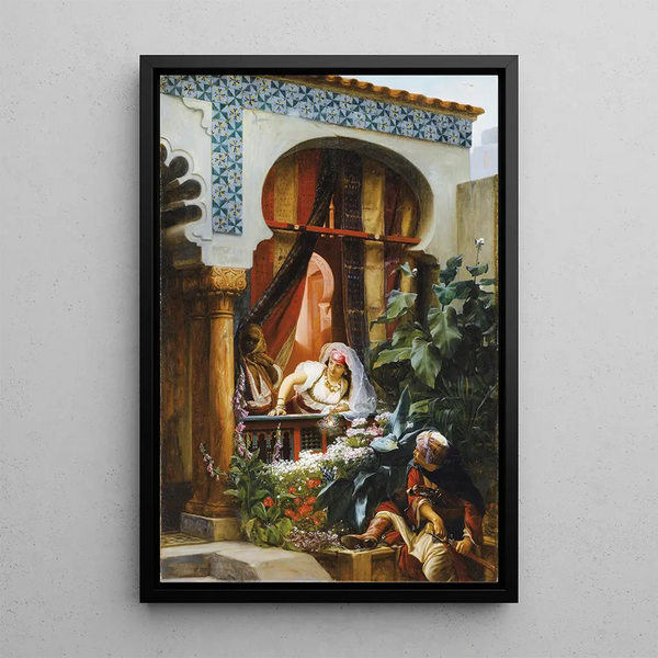 The balcony - Pierre-Marie Beyle — framed artwork on a wall