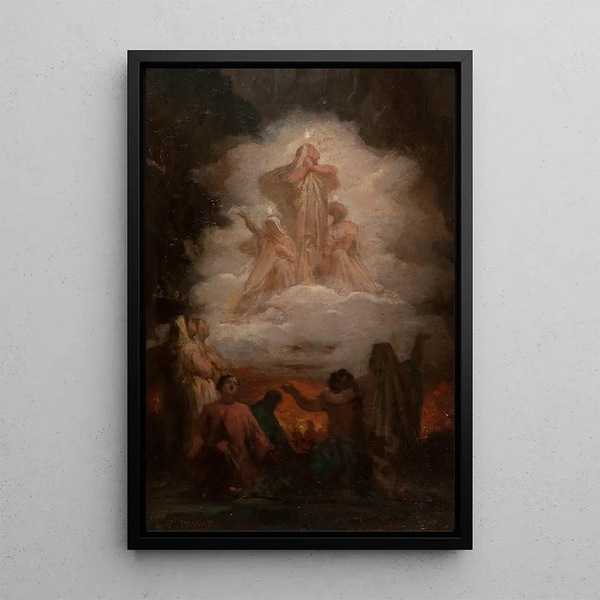 Les âmes du Purgatoire - Pierre-Nicolas Brisset — framed artwork on a wall