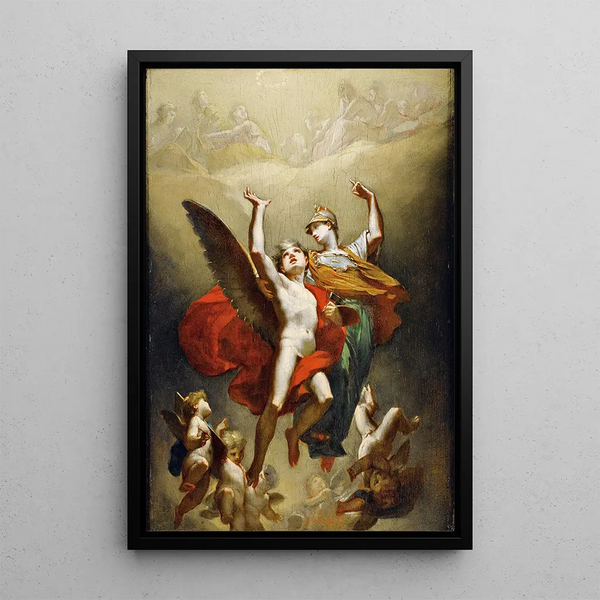 Minerve conduisant le Génie des Arts à l'immortalité - Pierre-Paul Prud'hon — framed artwork on a wall