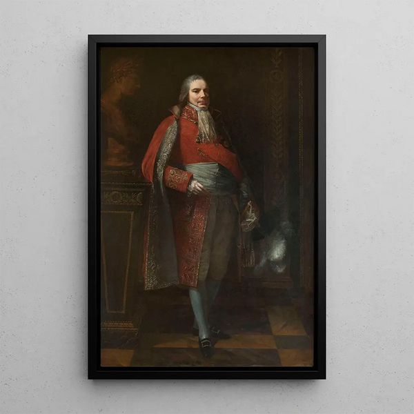 Portrait of Charles Maurice de Talleyrand Périgord 1754-1838 in grand chamberlain's attire - Pierre-Paul Prud'hon — framed artwork on a wall