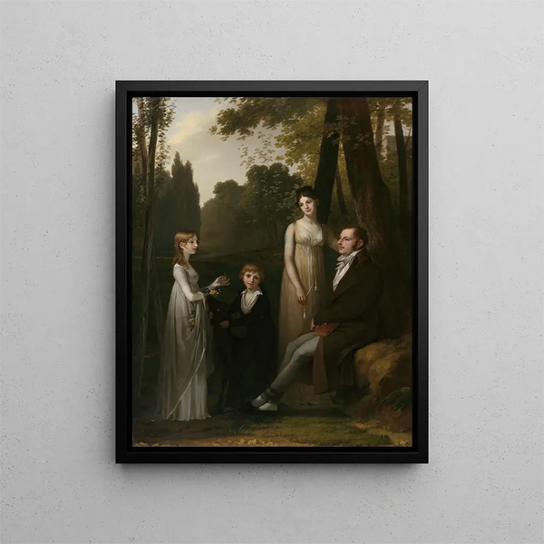 Portrait painting of Rutger Jan Schimmelpenninck and his family - Pierre-Paul Prud'hon — framed artwork on a wall