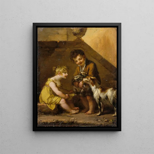 Puppies - Pierre-Paul Prud'hon — framed artwork on a wall