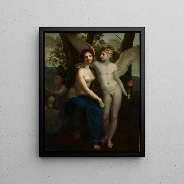 L'union de l'amour et de l'amitié - Pierre-Paul Prud'hon — framed artwork on a wall