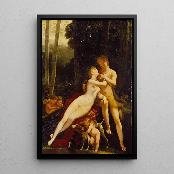 Venus and Adonis - Pierre-Paul Prud'hon — framed artwork on a wall