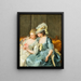 Two young women reading a letter - Pierre Alexandre Wille — framed artwork on a wall