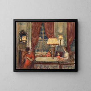 Evening under the lamps - Pierre Bonnard — framed artwork on a wall