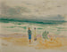 La plage, trois personnages et un chien - Pierre Bonnard — artwork view