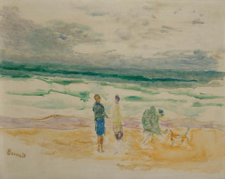 La plage, trois personnages et un chien - Pierre Bonnard — artwork view