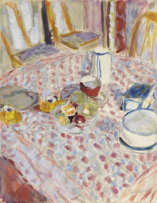 Pierre Bonnard - Nature morte sur une nappe carreaux rouges.webp