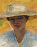 Portrait of Woman with Large Hat - Pierre Bonnard — artwork view
