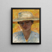 Portrait of Woman with Large Hat - Pierre Bonnard — framed artwork on a wall