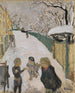 Rue sous la neige avec des enfants qui jouent - Pierre Bonnard — artwork view
