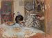 Woman and Dog at the Table - Pierre Bonnard — artwork view