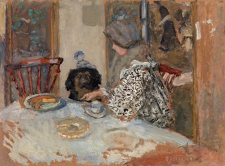 Woman and Dog at the Table - Pierre Bonnard — artwork view