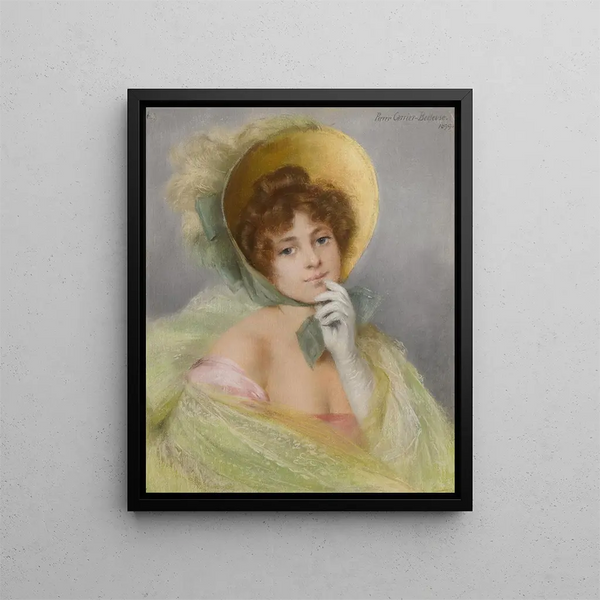 Son nouveau bonnet - Pierre Carrier-Belleuse — framed artwork on a wall