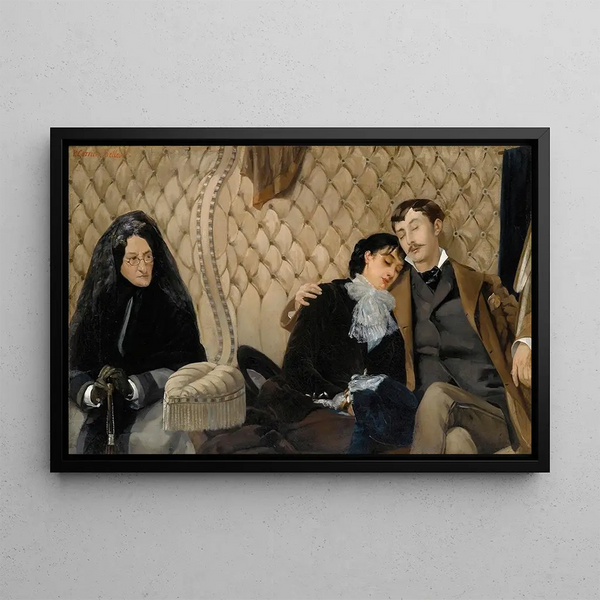 La Veillée - Pierre Carrier-Belleuse — framed artwork on a wall
