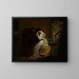 Paolo and Francesca - Pierre Claude François Delorme — framed artwork on a wall