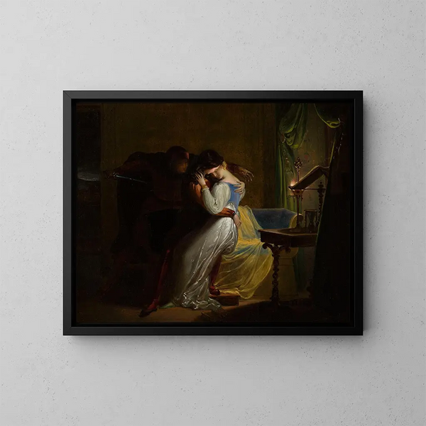 Paolo and Francesca - Pierre Claude François Delorme — framed artwork on a wall