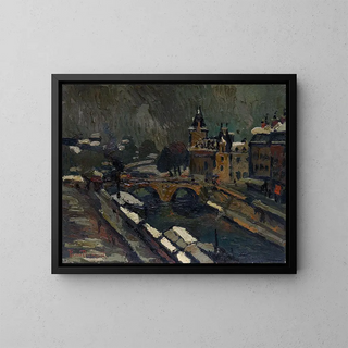 Paris in Winter - Pierre Dumont — framed artwork on a wall