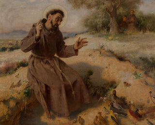 Saint François prêchant aux oiseaux - Pierre Jean Van der Ouderaa — artwork view