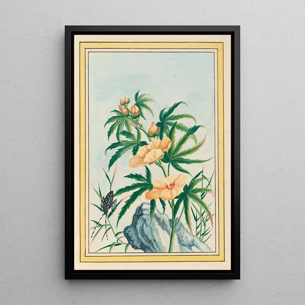 Chinese Plants Painting Pl018 - Pierre Joseph Buchoz — framed artwork on a wall