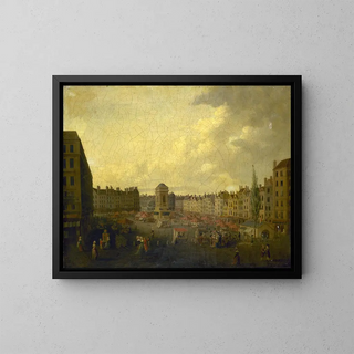The Innocents' Market around 1791 - Pierre Lafontaine — framed artwork on a wall