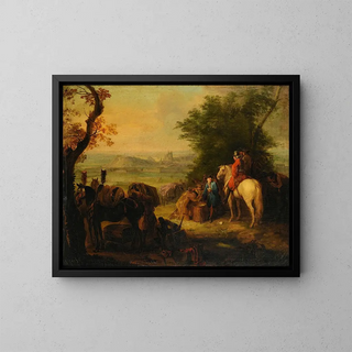Repos des troupes lors d'un siège militaire - Pierre Lenfant — framed artwork on a wall