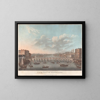 View of Westminster Bridge - Pierre Michel Alix — framed artwork on a wall