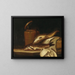 Still life with carp in front of a copper kettle - Pierre Nichon — framed artwork on a wall