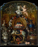 Still life with silver and gold vessels, fruits, and flowers - Pierre Nicolas Huilliot — artwork view
