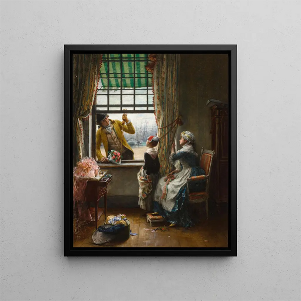 The Flirt - Pierre Outin — framed artwork on a wall
