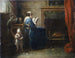 Woman reading in front of a fireplace - Pierre Parrocel — artwork view