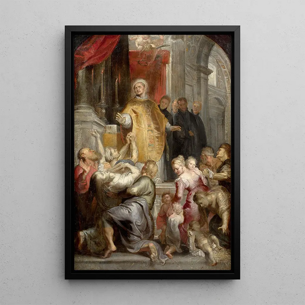 Les Miracles de Saint Ignace - Peter Paul Rubens — framed artwork on a wall