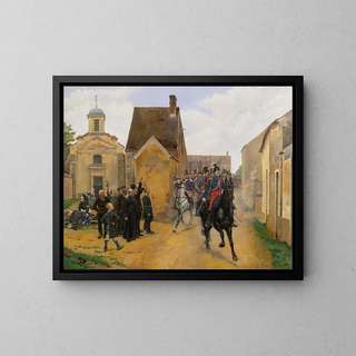 The triumphant return of the regiments - Pierre Petit Gérard — framed artwork on a wall