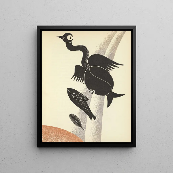 L'oiseau de la cascade - Pierre Pinsard — framed artwork on a wall