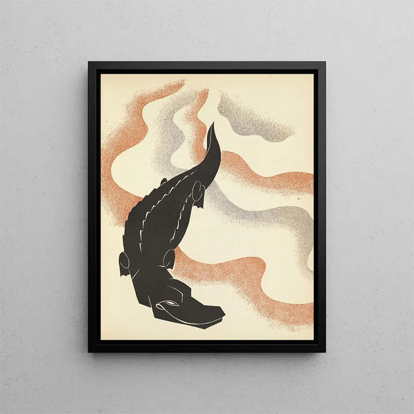 Why does no one ever take the alligator to the water - Pierre Pinsard — framed artwork on a wall