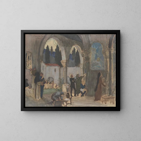 Christian Inspiration Painting - Pierre Puvis de Chavannes — framed artwork on a wall
